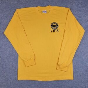 Bayside Shirt Mens Large Yellow Long Sleeve CBTU 2016 Convention Graphic Tee
